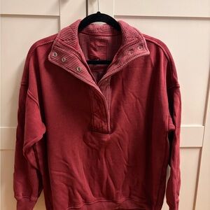 Aerie Getaway Quarter Snap Sweatshirt